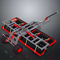 Agricultural Tillage Equipment With Metal Frame Red Black Components And Wheels