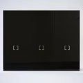Modern Organized Wardrobe Interior with Black Doors White Handles Storage Shelves and Hanging Rods