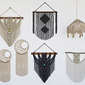 Bohemian Macramé Wall Hangings For Home Decor With Various Geometric Patterns And Tassels