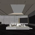 Elegant Modern Sales Office Interior With Model Display And Spacious Reception Area 3d model