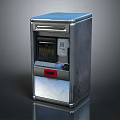 Modern Metallic Furniture Cabinet With Display Screen Control Buttons And Drawer