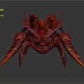Red Spiked Fiery Lava Game Movie Character With Multi Legged Fantasy Design