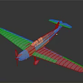 Detailed White Airplane Model With Propeller Wings Cockpit For Space Exploration