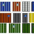 Storage Lockers With Different Colors Various Panel Designs And Multiple Styles 3d model