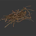 Arbor Branches Pile With Dry Twigs And Natural Brown Texture 3d model