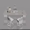 Modern Office Interior Featuring Stylish White Swing Door With Desk Chair And Laptop