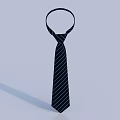 Elegant Dark Striped Necktie With Loop Design For Formal Attire And Events