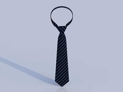 Elegant Dark Striped Necktie With Loop Design For Formal Attire And Events 3d model