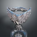 Silver Eagle Shaped Fashion Accessory For Clothing Decoration 3d model