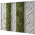 Vertical Greenery Wall With Textured White Walls And Lush Foliage