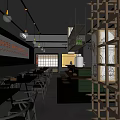 Modern Bar Interior Design With Wine Racks Counter Stools And Hanging Lights