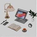 Modern decoration combination computer table decoration combination 3d model