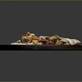Delicious Mediterranean Food Platter with Pita Bread Tomato Cucumber Salad Boiled Eggs Roasted Potatoes and Yogurt Dip