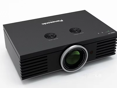 Professional Black Projection Monitoring Projector With Lens And Ventilation Grilles 3d model