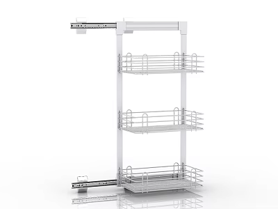 Sturdy Metal Kitchenware Storage Rack With Multiple Tiered Shelves For Organizing 3d model