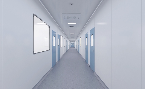 Modern corridor Corridor Detection Experimental Area 3d model