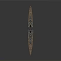 Large Classic Battleship Model Naval Vessel With Deck Turrets And Upper Structure 3d model