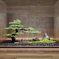 Japanese style landscape sketch courtyard sketch 3d model