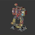 Mechanical Robot Character Featuring Metallic Structure Mechanical Arms And Gadgets 3d model