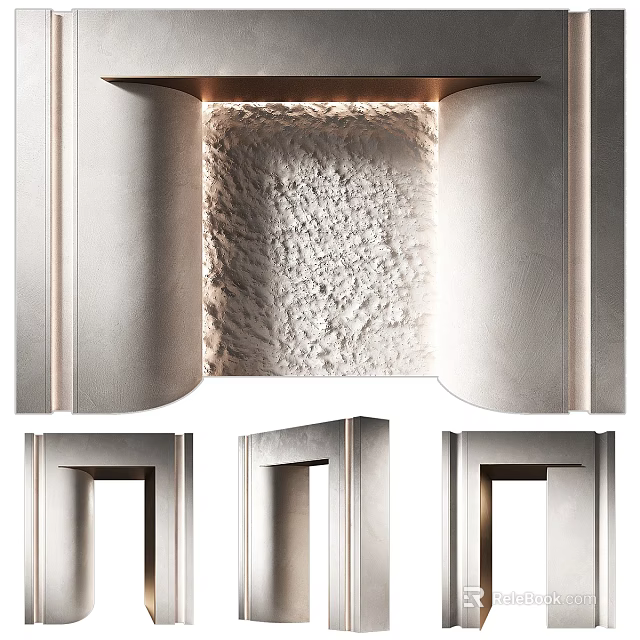 Various Modern Door Arch Designs With Textured Surface And Minimalist Architectural Style 3d model 