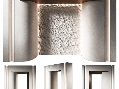 Various Modern Door Arch Designs With Textured Surface And Minimalist Architectural Style 3d model