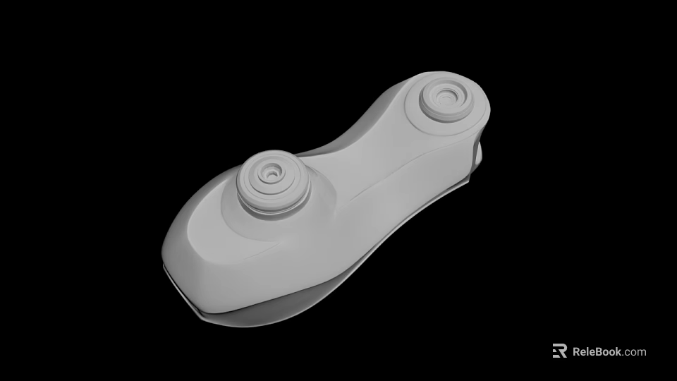 White Device Component With Two Circular Knobs And Smooth Modern Plastic Surface Design 3d model 