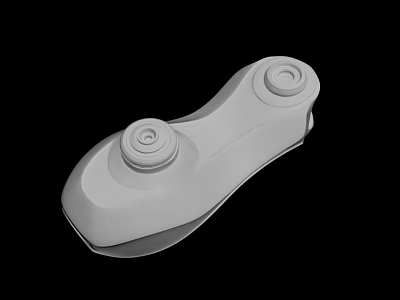 White Device Component With Two Circular Knobs And Smooth Modern Plastic Surface Design 3d model