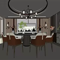 New Chinese-style private room box 3d model