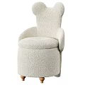 Adorable Kids Chair With Rabbit Ear Design Soft Fabric Light Color And Stool