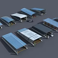 Modern Roadside Shelter Facilities With Various Roof Designs And Functional Structures