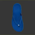 Blue Flip Flops With Neon Glow Edge And Flat Comfortable Sole 3d model