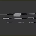 Sharp Weapon Knives Collection Featuring Various Black Handles And Metal Blades