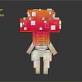 Modern game character mushroom man 3d model