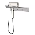 Smart Hair Dryer With Wall Mounted Holder And Modern White Design