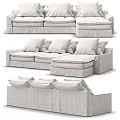 Modern L Shaped Sofa Design With Orange Gray White Cushions For Living Room