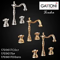 Elegant Vintage Golden Brass Faucet With Two Separate Control Handles Design