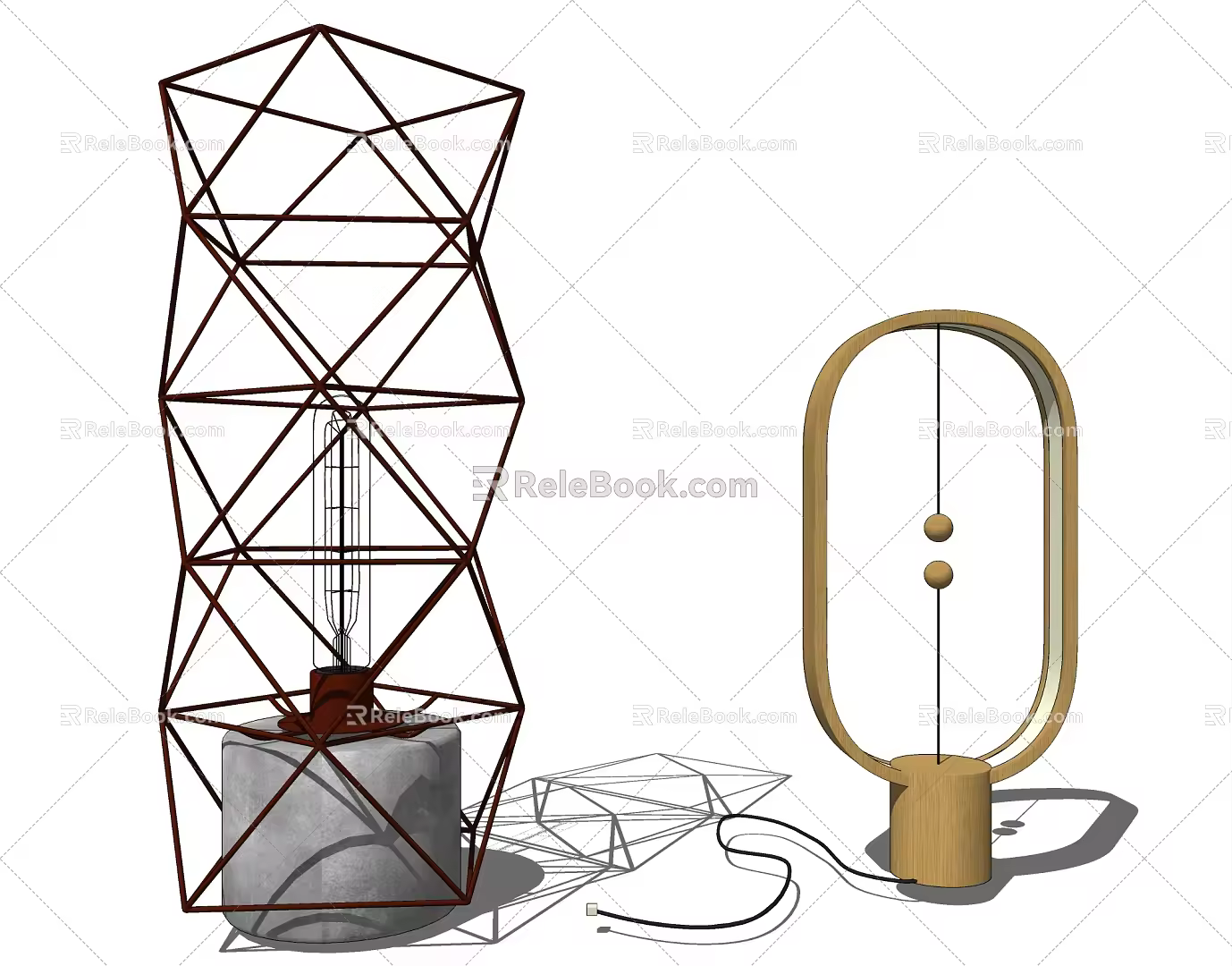 Industrial LOFT Special-shaped Table Lamp Simple Table Lamp 3d model