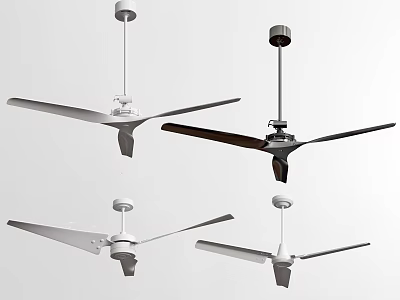 Modern Ceiling Fans With Air Conditioning Multiple Styles White And Dark Designs 3d model