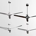 Modern Ceiling Fans With Air Conditioning Multiple Styles White And Dark Designs 3d model