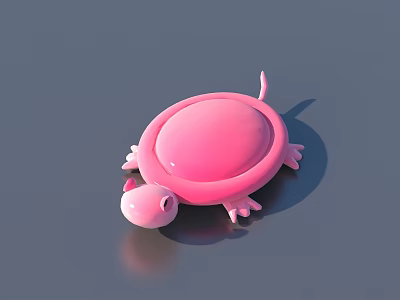 Cute Pink Turtle Shaped Toy with Smooth Shell for Children Playtime Fun 3d model