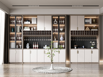 New Chinese Wine Cabinet Wine Cabinet Combination 3d model