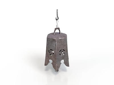 Metal Bell Shaped Household Item With Hollow Out Patterns And Decorative Design 3d model