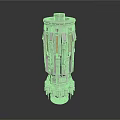 White Cylindrical Mechanical Structure With Multiple Layers And Pipes Interfaces