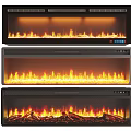 Modern Electric Fireplace Designs Featuring Different Realistic Flame And Log Effects 3d model