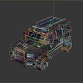Futuristic Armored Vehicle with Roof Antenna LED Lights and Tactical Design
