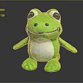 Green Frog Plush Doll with Big Round Eyes White Belly and Soft Stuffed Body