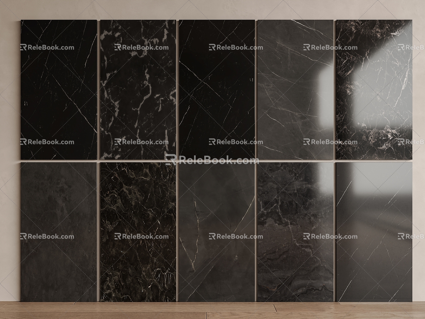 Black Stone Wall Panel Black Marble Background Wall Marble Wall Panel Black Stone 3d model