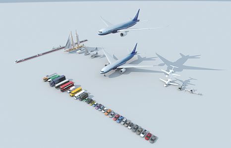 All modern aircraft vehicles 3d model