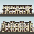 Modern Townhouse Exterior Design With Multiple Units Balconies Large Windows And Symmetrical Facade