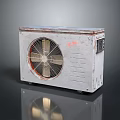 Vintage Air Conditioning Fan With Metal Casing Rusty Surface And Wheels